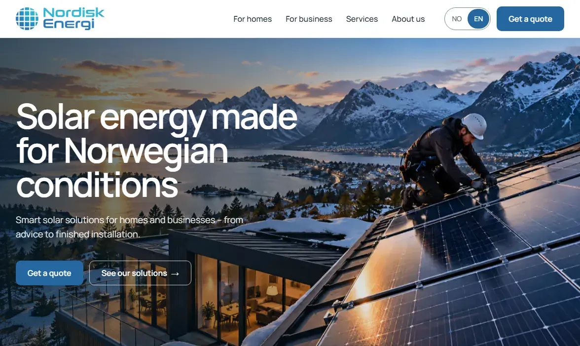 Nordisk Energi website home page